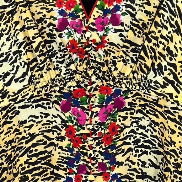 SALONI Tiger Print Silk Midi Dress $695 - Picture 12 of 15